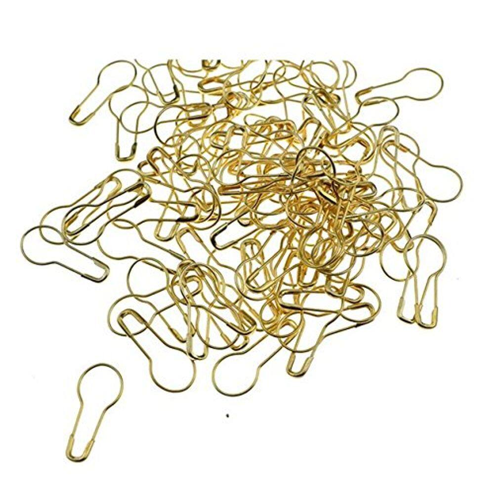 Alfinetes de segurança WOIWO Calabash Pin Bead Needle 100 unidades (dourado) de metal