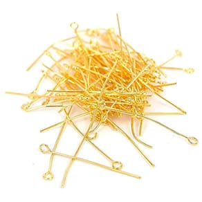 Alfinetes para fabricação de joias WOIWO banhados a ouro 35 mm 340 peças