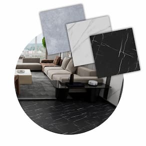 Piso Vinilico Autocolante 12 Placas 46X46 - Marmore Preto
