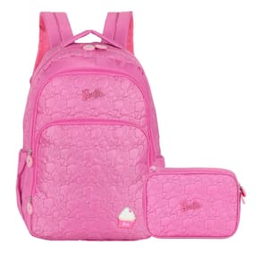 Mochila E Estojo Escolar Rosa Pink Barbie Originals