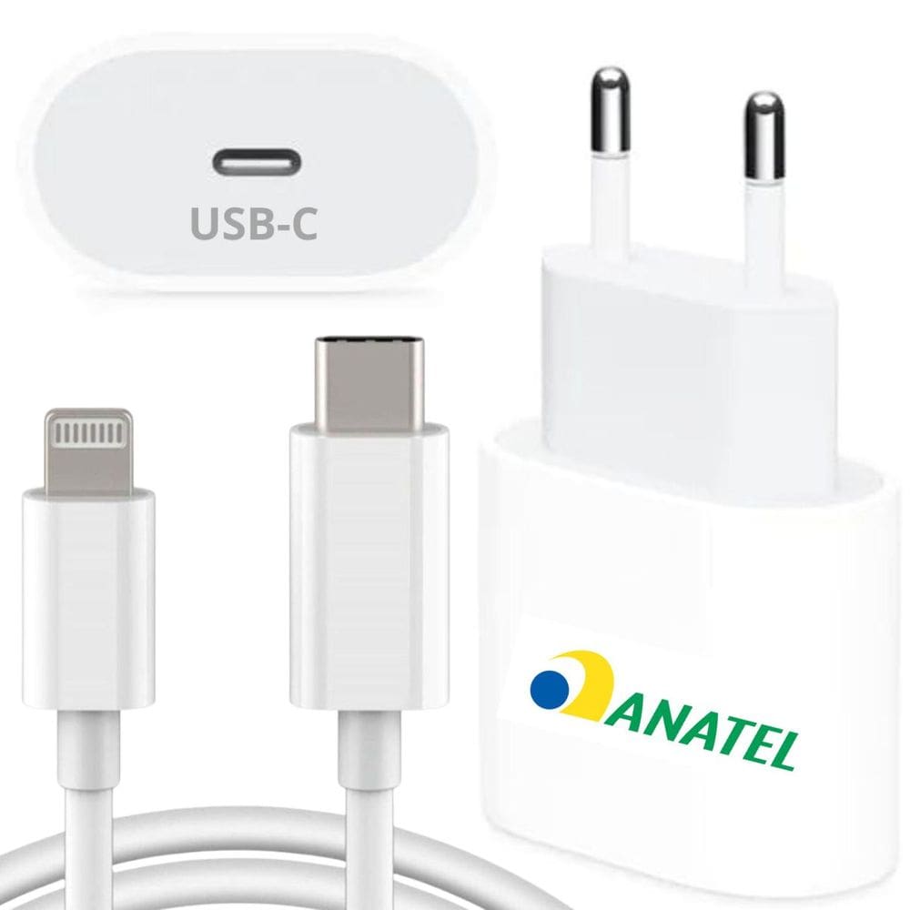 Carregador Iphon e 6 7 8 Plus Xr Xs 11 12 13 14 15 Pro Max iPa d Turbo 20w USB Tipo C Fonte Cabo 1m