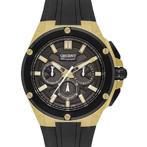 Relógio Orient Masculino Cronógrafo Dourado 100m Caixa 45mm