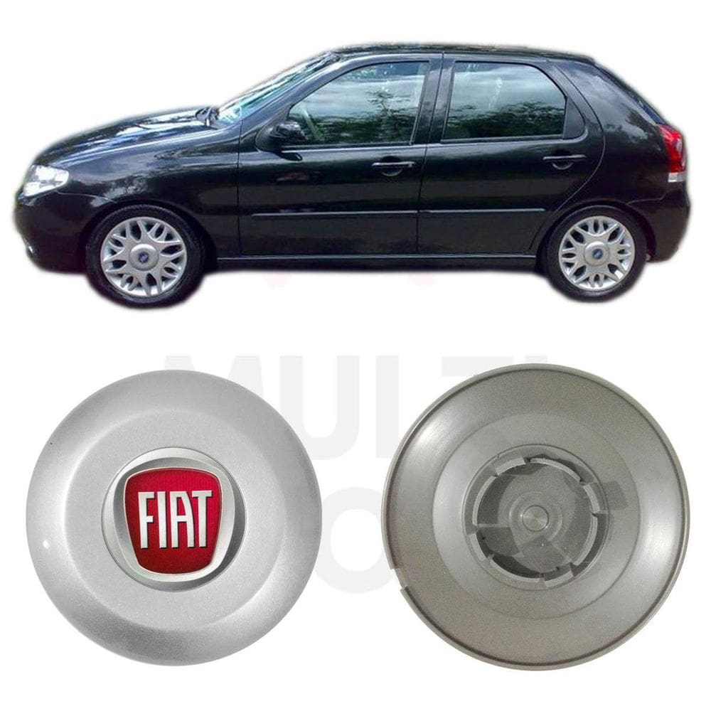 4X Calota Centro Roda Aro 15 Fiat Palio Siena Luxury Prata