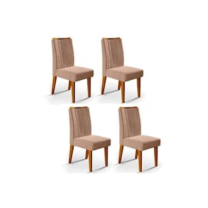 Kit 4 Cadeiras Sala Jantar Isis 4 Un Ipê Suede Kraft