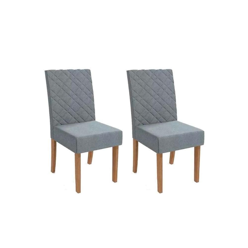 Cadeira De Cozinha 2cad133 Kit 2 Un Canela Suede Cinza