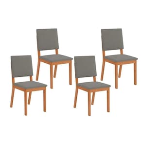 Cadeira De Cozinha Talia Kit 4 Un Cedro Suede Lunar