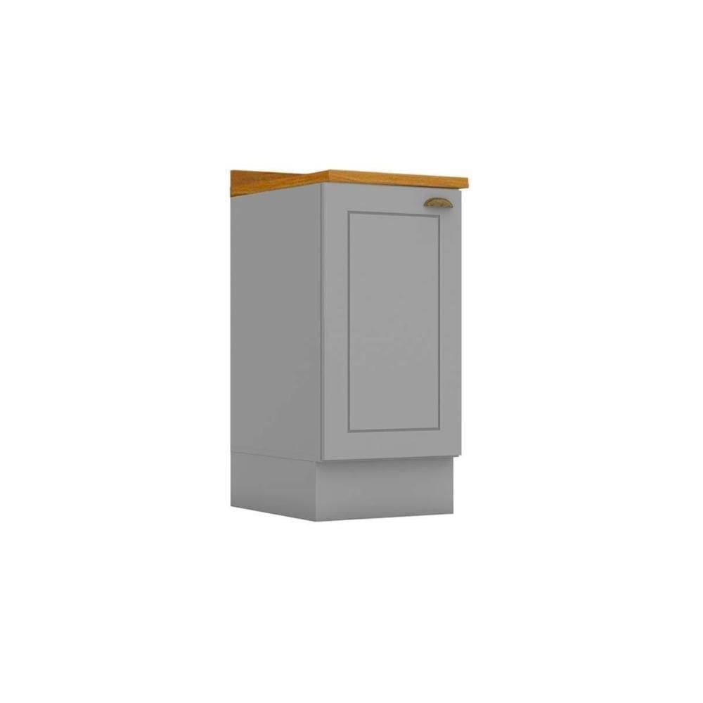 Gabinete De Cozinha Modulado Balcão Com Tampo Americana Com 1 Porta 40cm Cinza