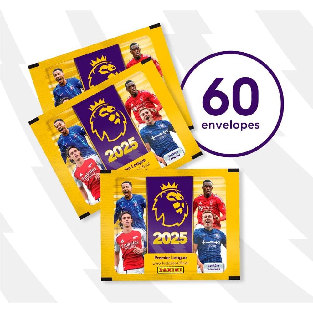Kit 60 Envelopes Futebol Inglês PREMIER LEAGUE 2024/25