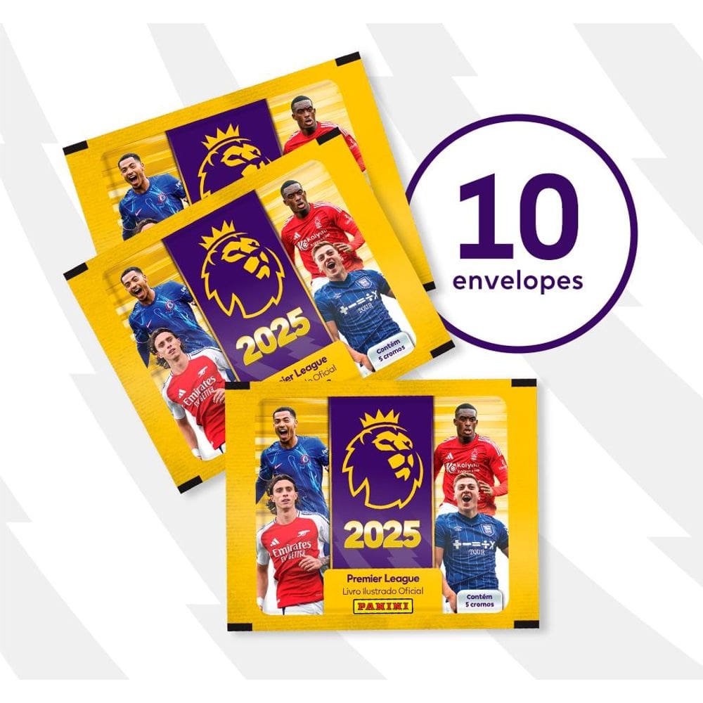 Kit 10 Envelopes Futebol Inglês PREMIER LEAGUE 2024/25