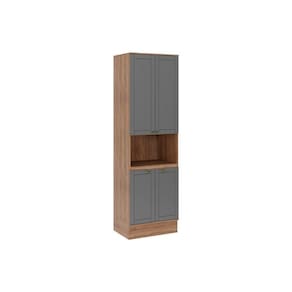 Torre Quente De Cozinha Paneleiro Bella 2617 Com 1 Forno 4 Portas 70cm Nogal Cinza
