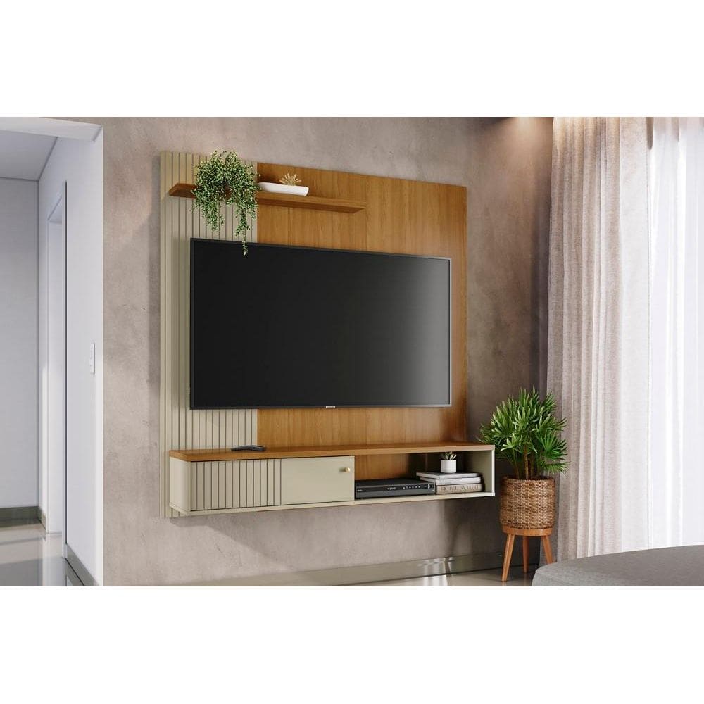 Painel Aurora para TV de até 65 polegadas - Cumaru Opala - Madetec
