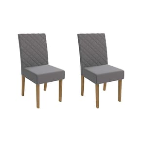Kit 2 Cadeiras De Cozinha 2cad133 2 Un Canela Suede Cinza