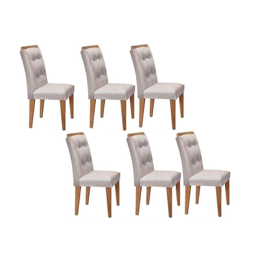 Kit 6 Cadeiras De Cozinha Imperatriz 6 Un Imbuia Suede Creme Rufato