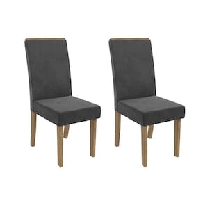 Kit 2 Cadeiras De Cozinha 2cad142cn 2 Un Canela Suede Cinza