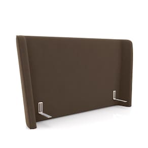 Cabeceira Design Para Cama King Torres Pés Em Madeira Veludo Marrom G91 - Gran Belo