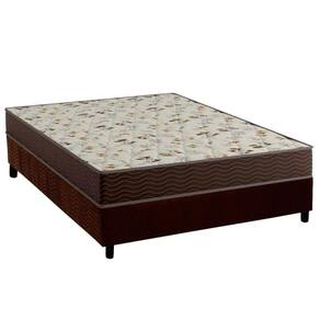 Conjunto Box Casal: Colchão Espuma Ortobom D33 Physical Hiper Resistente 20 + Base Crc Suede Brown (138x188)