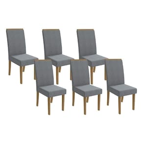 Cadeira De Cozinha 2cad142fr Kit 6 Un Freijó Linho Cinza A018