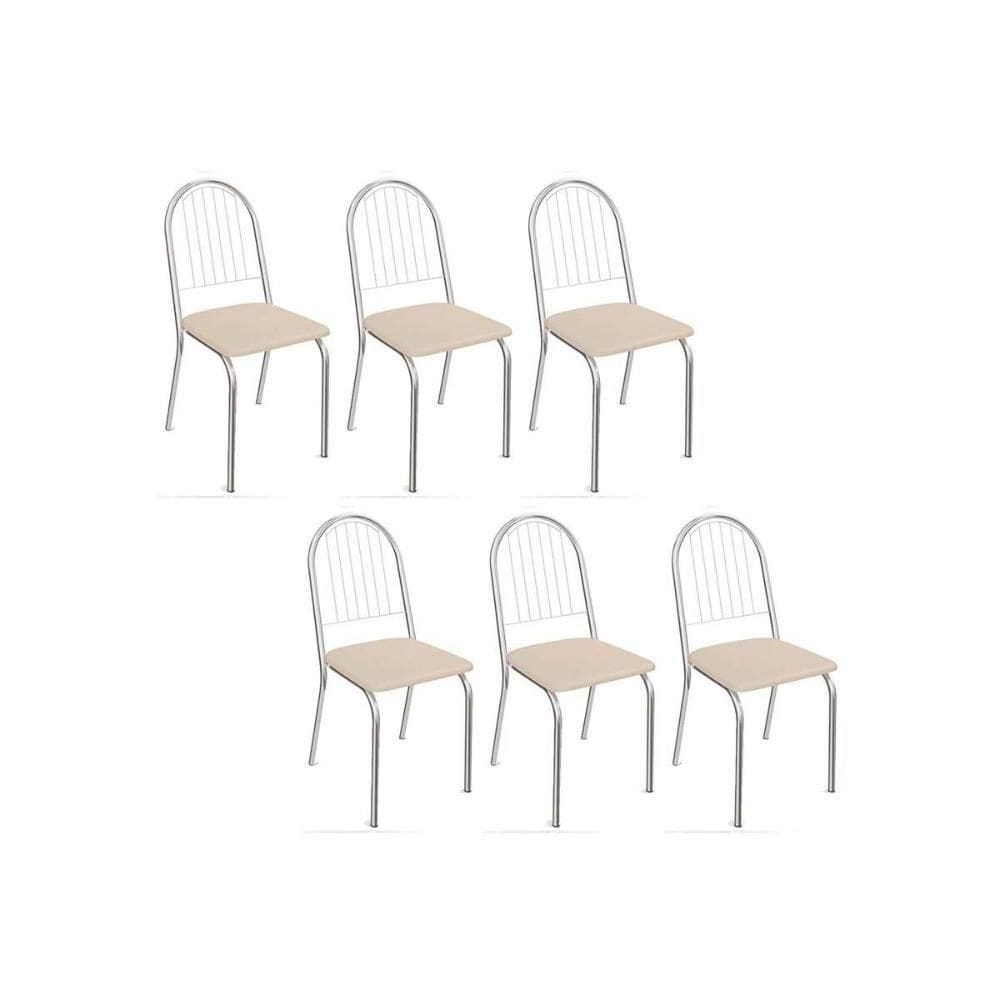 Cadeira De Cozinha Noruega 2c077 Kit 6 Un Cromada Nude 16
