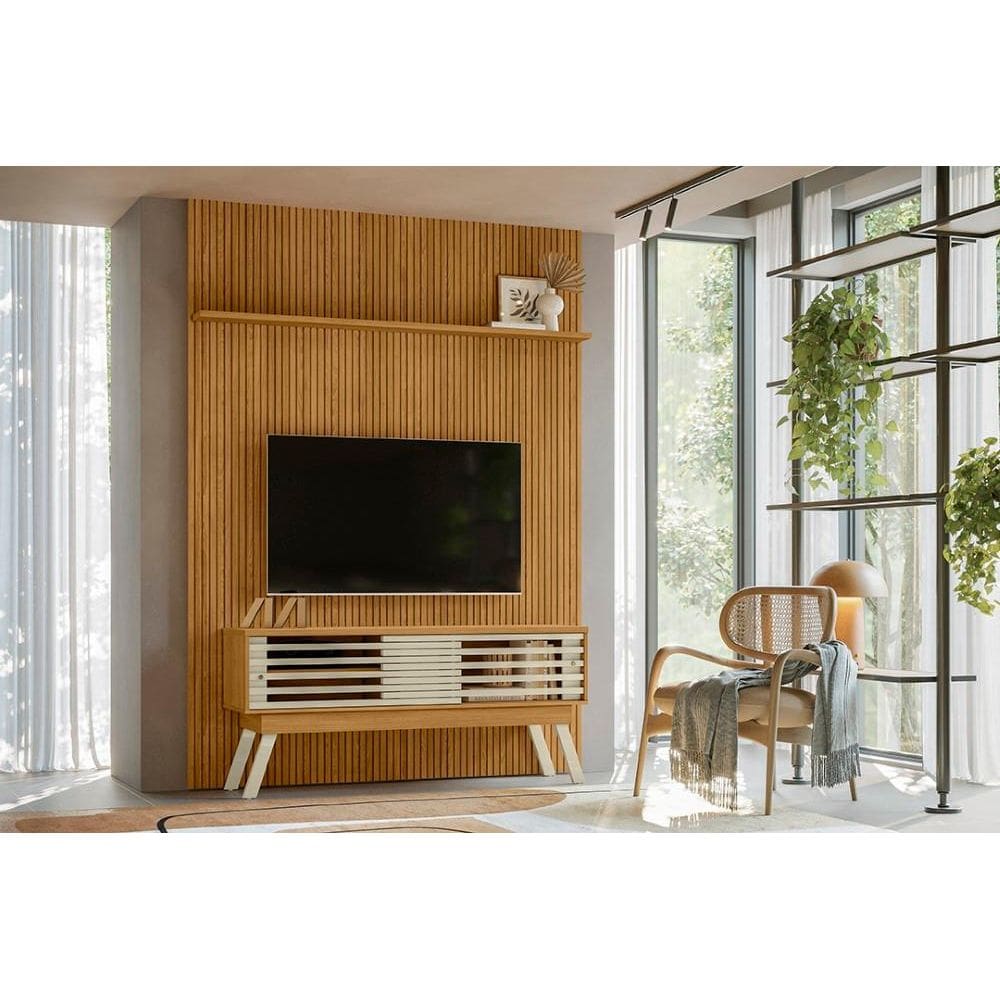 Rack+Painel Frizz New Premium para TV de até 65 polegadas - Cumaru Opala - Madetec