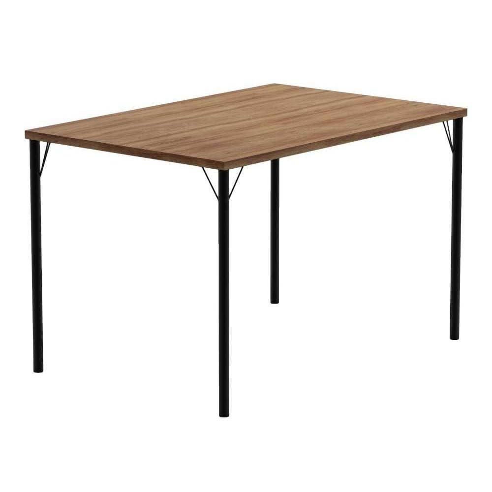 Mesa Para Cozinha 1586 Aço Com Tampo Madeirado 120x80cm Preto Freijó Carraro