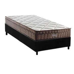 Conjunto Box Solteiro: Colchão Espuma D28 - Ag65 Anjos Star + Base Crc Suede Black (88x188)