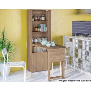 Mesa Multiuso Cozinha Herval Com 2 Portas Castanho Politorno