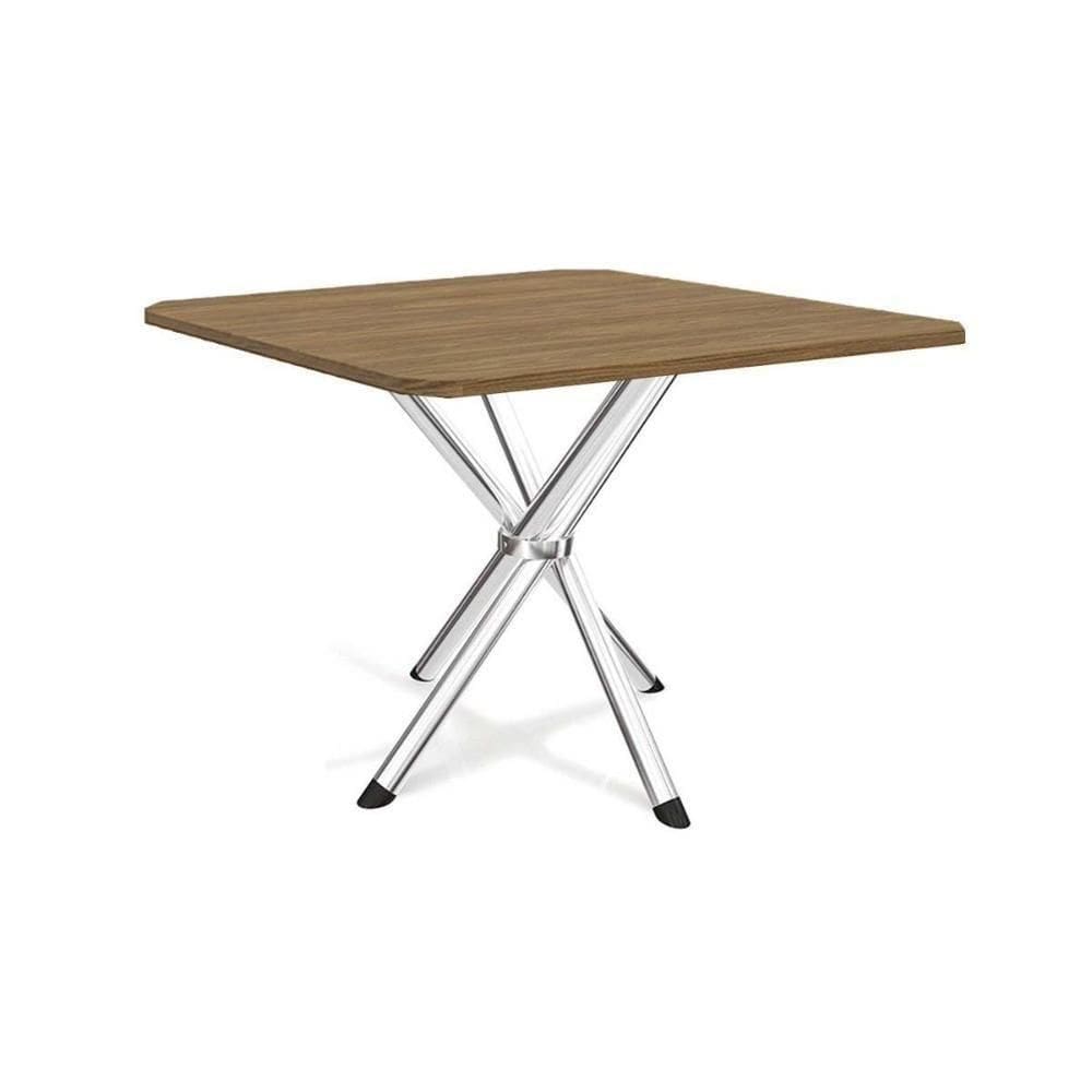 Mesa Para Cozinha Volga Com Tampo 90cm Cromada Nogueira Kappesberg