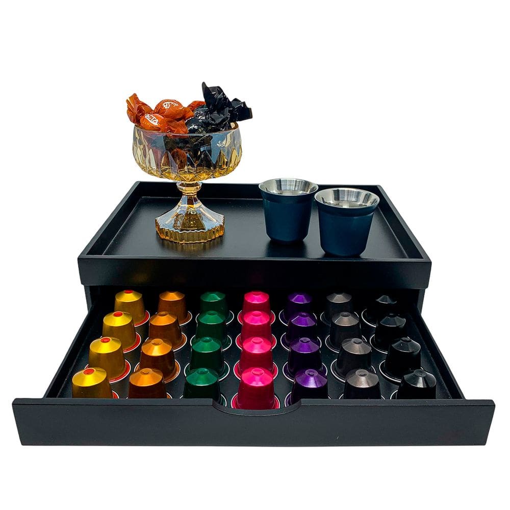Bandeja Porta Cápsula Nespresso 35 Cápsulas Preta