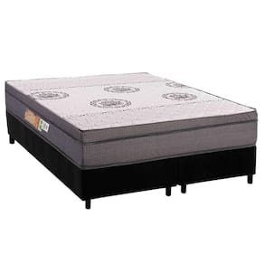 Conjunto Box Queen: Colchão Anatômico Polar D28 Orthopremium Grey + Base Crc Suede Black (158x198)