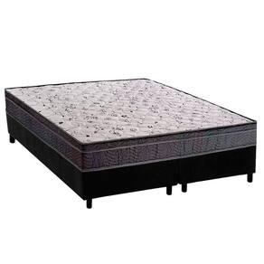 Conjunto Box Queen: Colchão Espuma Ortobom D20 Physical Super Hiper Resistente 17 + Base Crc Suede Black (158x198)