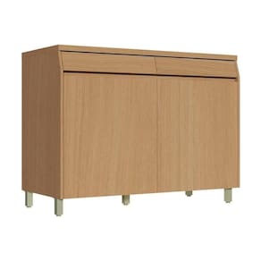 Módulo Cozinha Simone Mendes Balcão Com Tampo Simone Mendes Com 2 Portas E 2 Gavetas 120cm Carvalho Cinza