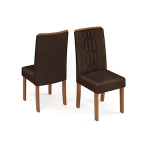 Kit 2 Cadeiras De Cozinha Zoe 2 Un Cedro Suede Moca Marrom