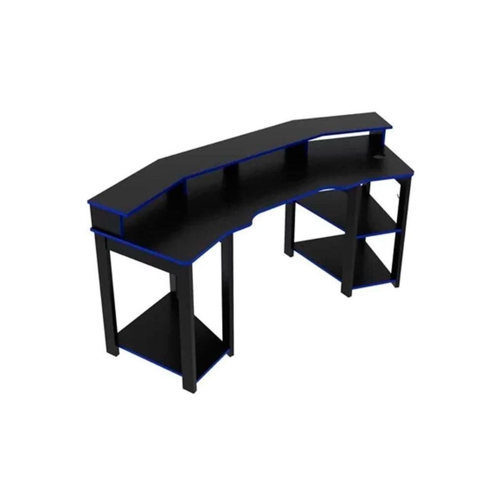 Mesa Computador Casal Gamer Me4167 Preto Azul Tecno Mobili