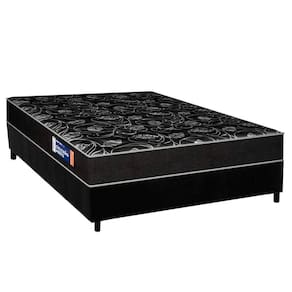 Conjunto Box Casal: Colchão Espuma Plumatex D28 Isopluma Vip + Base Crc Suede Black (138x188)