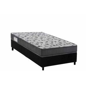 Cama Box Solteiro: Colchão Espuma D33 Ortobom Anatômico Iso 100 Ultra Firme + Base Crc Suede Black (78x188)