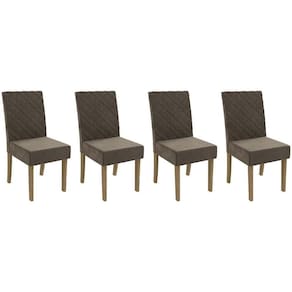 Kit 2 Cadeiras De Cozinha 2cad133fr 4 Un Freijó Suede Marrom A033