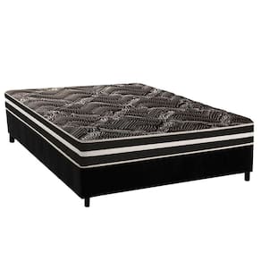 Conjunto Box Casal: Colchão Espuma Paropas D28 - Master Ag80 Black Double Face 17 + Base Crc Suede Black (138x188)
