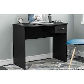 Mesa Computador Arapei Com 1 Gaveta Preto Politorno