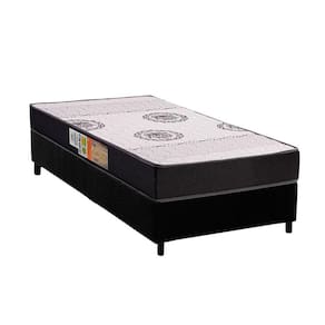 Conjunto Box Solteiro: Colchão Espuma Polar D28 Orthoface Black + Base Crc Suede Black (88x188)
