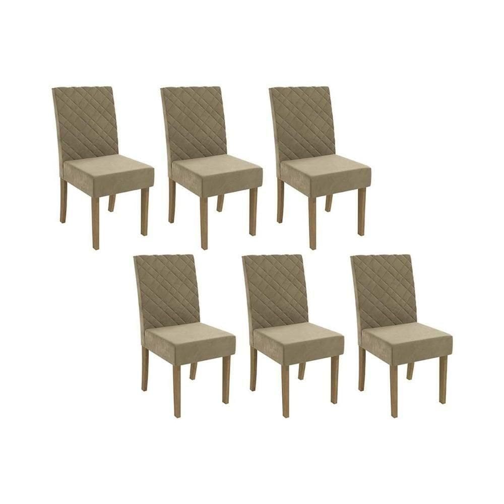 Kit 2 Cadeiras De Cozinha 2cad133fr 6 Un Freijó Suede Deluxe Bege