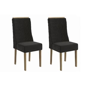 Kit 2 Cadeiras De Cozinha 2cad158cn 2 Un Canela Suede Preto