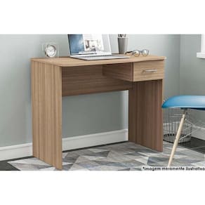 Mesa De Computador Solteiro Arapei Com 1 Gaveta Castanho Politorno