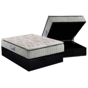 Conjunto Box Baú Casal: Colchão Molas D33 Orthosono One Face + Base Crc Suede Black (138x188)