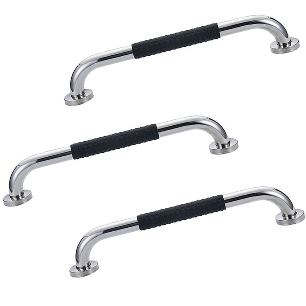 Barra de Apoio Inox 30cm Suporte Antiderrapante Kit 3 unidades Idoso Gestante Cadeirante Banheiro Box Segurança Resistente