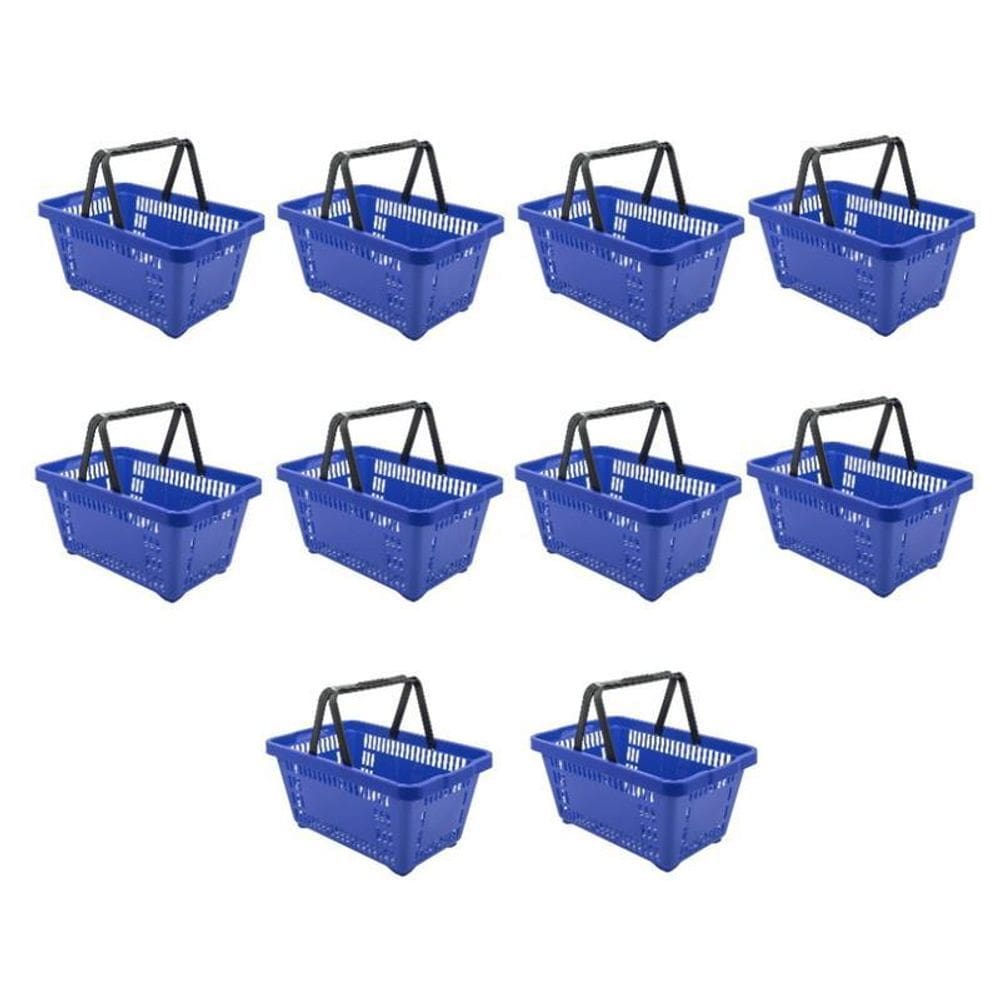 Cesto De Compras D100 Dellaplast 16L 45X29X19 Azul Kit 10