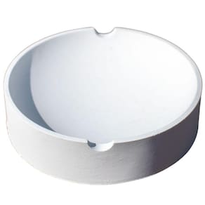 Cinzeiro Redondo 10cm Aleta Artesanal Em Cimento Branco