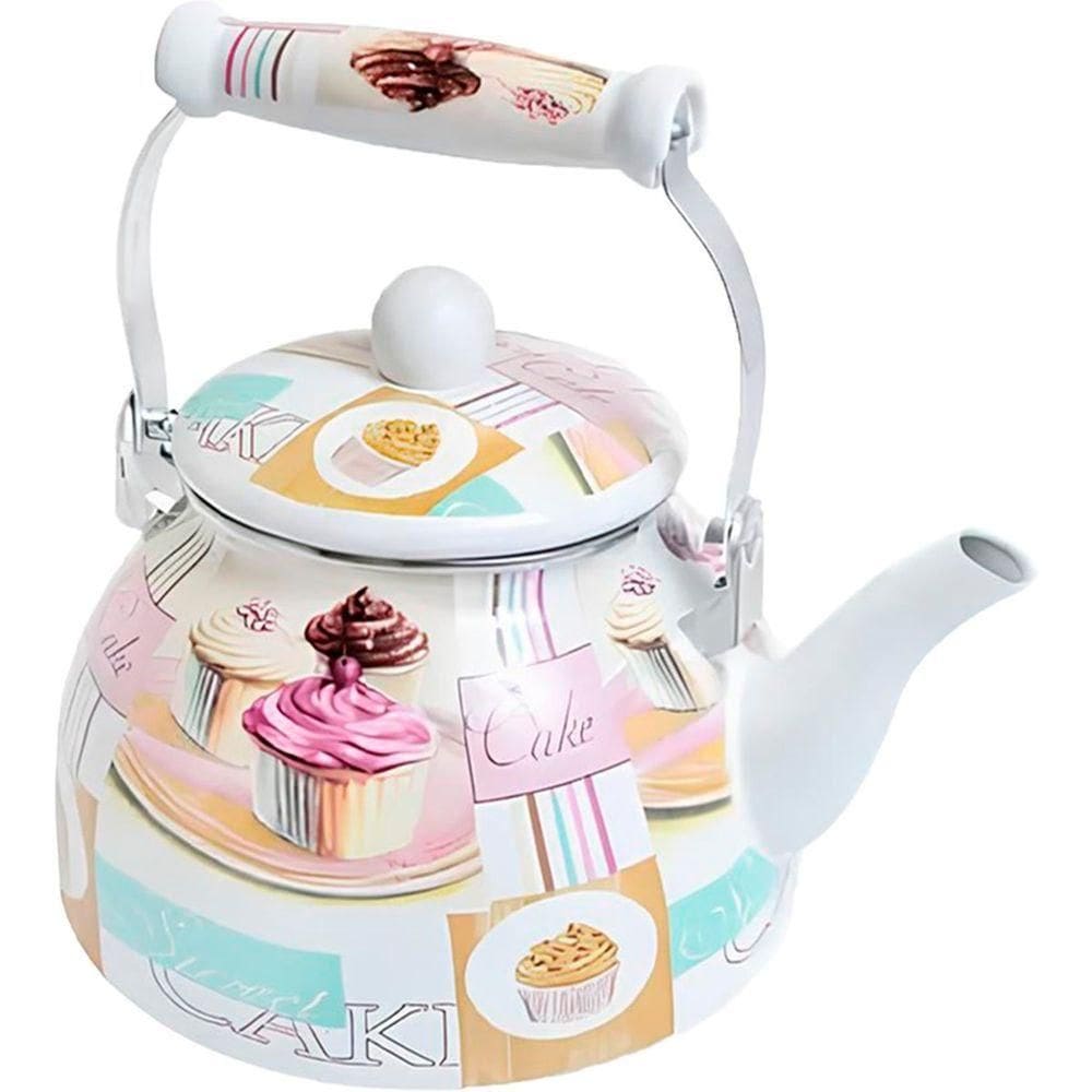 Chaleira Esmaltada Bico De Ganso Retrô Cake Vintage De 2,5l