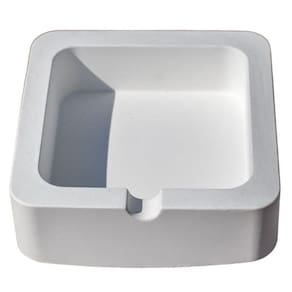 Cinzeiro Quadrado 9cm Aleta Artesanal Em Cimento Branco