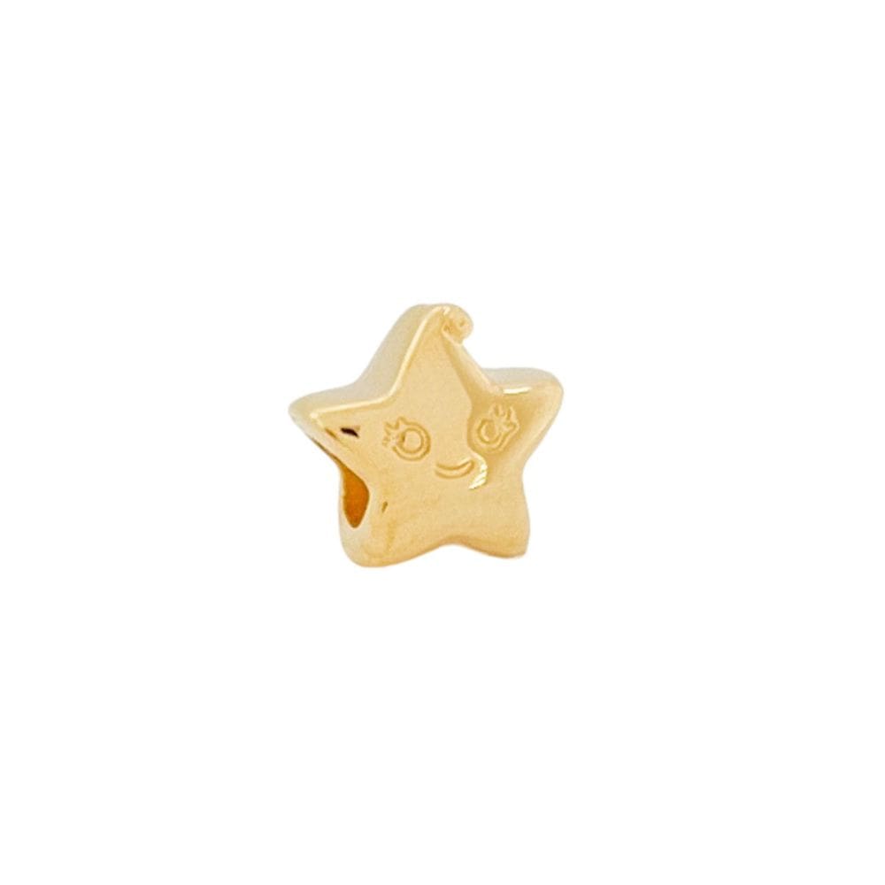 Berloque Estrela Feliz Banhado a Ouro