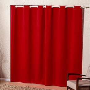 Cortina Roma 2,00 X 1,70 Com Ilhos Oxford Vermelha
